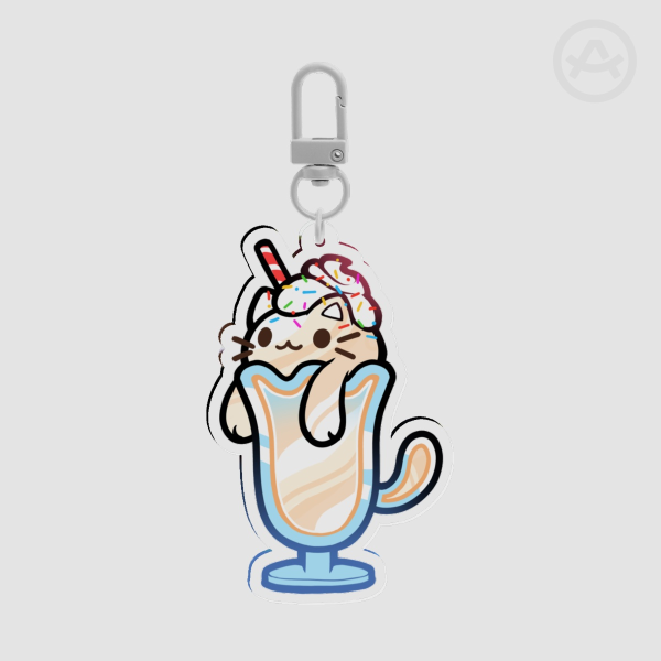Vanilla Milkshake Cat Keychain