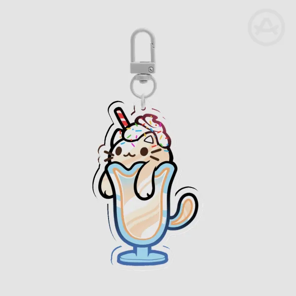 Vanilla Milkshake Cat Keychain