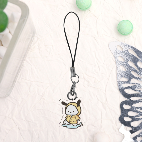 Clear Acrylic Keychains - Pochacco Rainy days