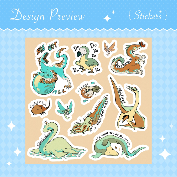 Prehistoric Sillies: Sticker Sheet