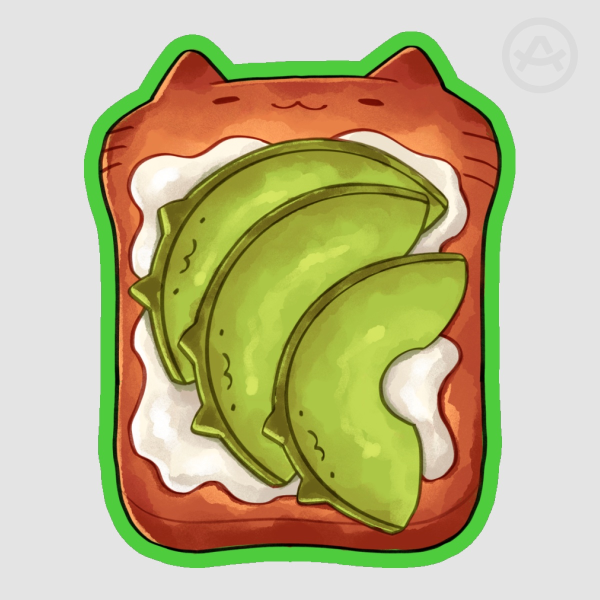 Avocado Toast Cat | Sticker