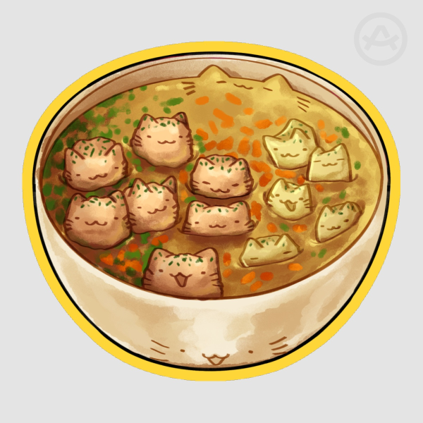 Meatball Soup "Frikadeles" Cat | Sticker