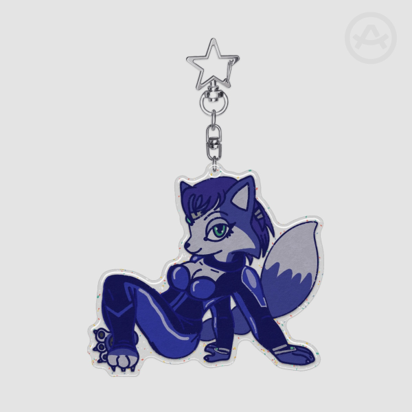 Epoxy Glitter Krystal Star Fox Assault Keychain