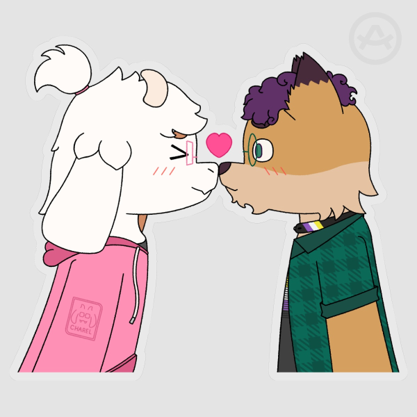 Charel and Radek love Transparent Glossy Sticker