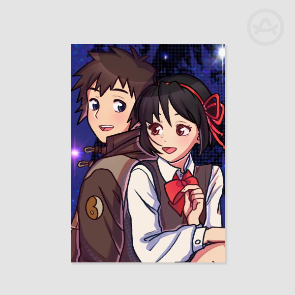 Your Name (Kimi no Na wa) | Mitsuha & Taki "Starlit Bond" | Premium Art Poster