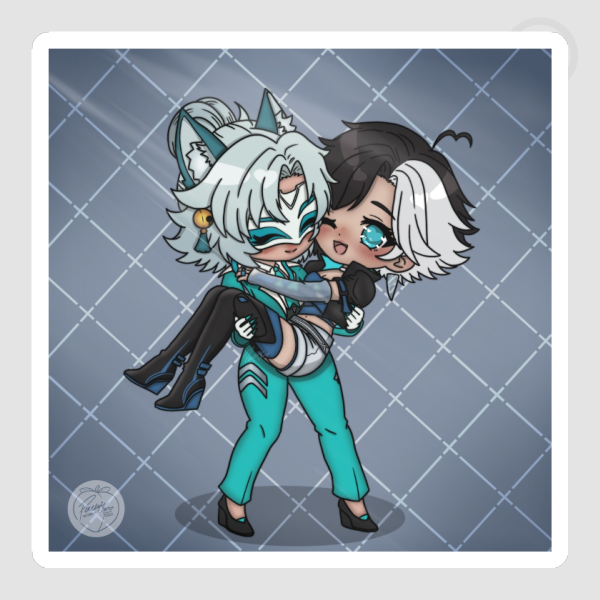 WhiteSnow Glossy Sticker w/ Background