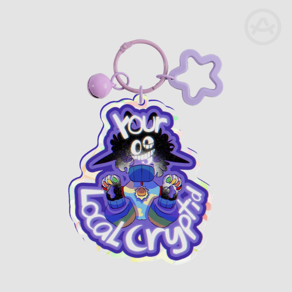 Your local cryptid broken glass keychain