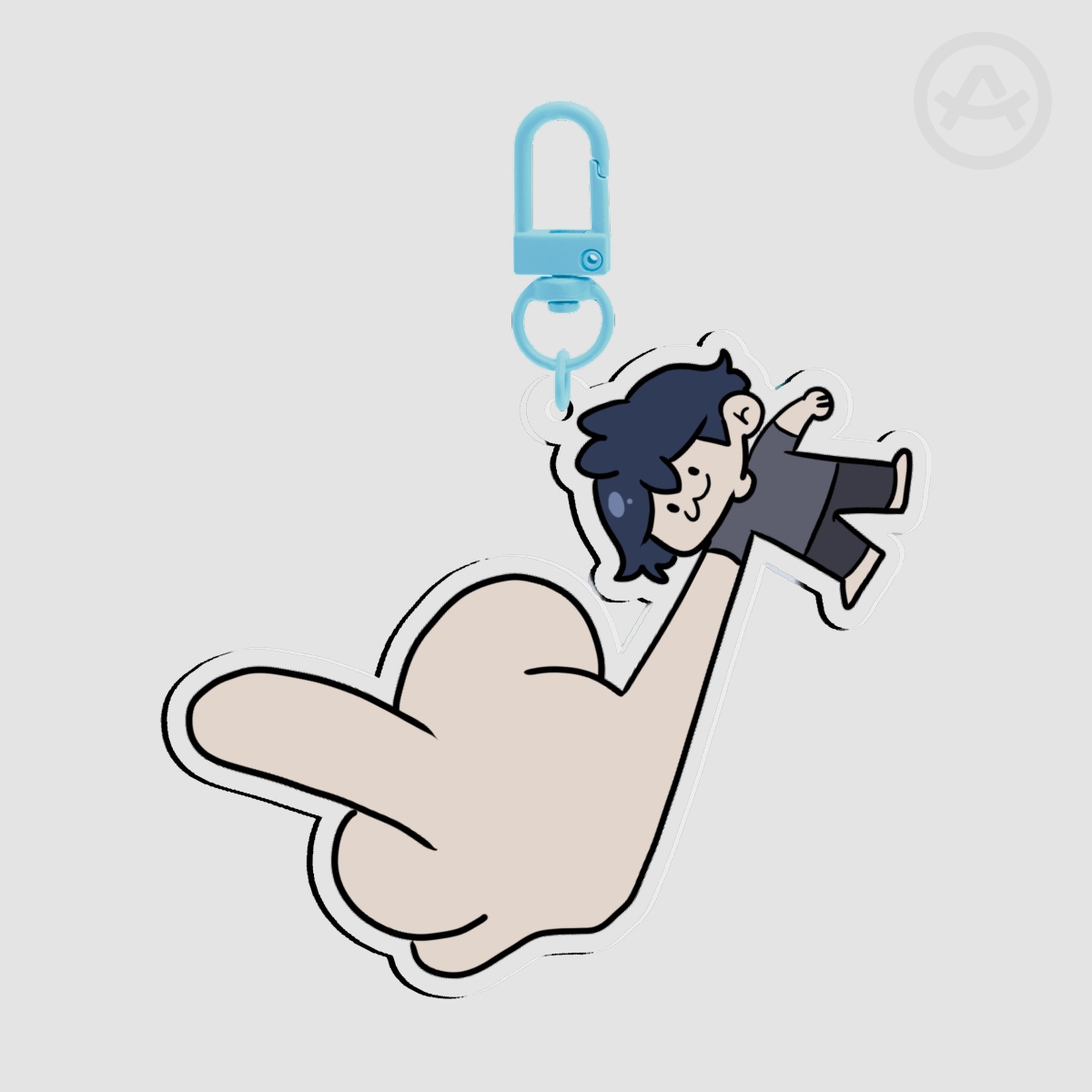 Blue Middle Finger Acrylic Keychains