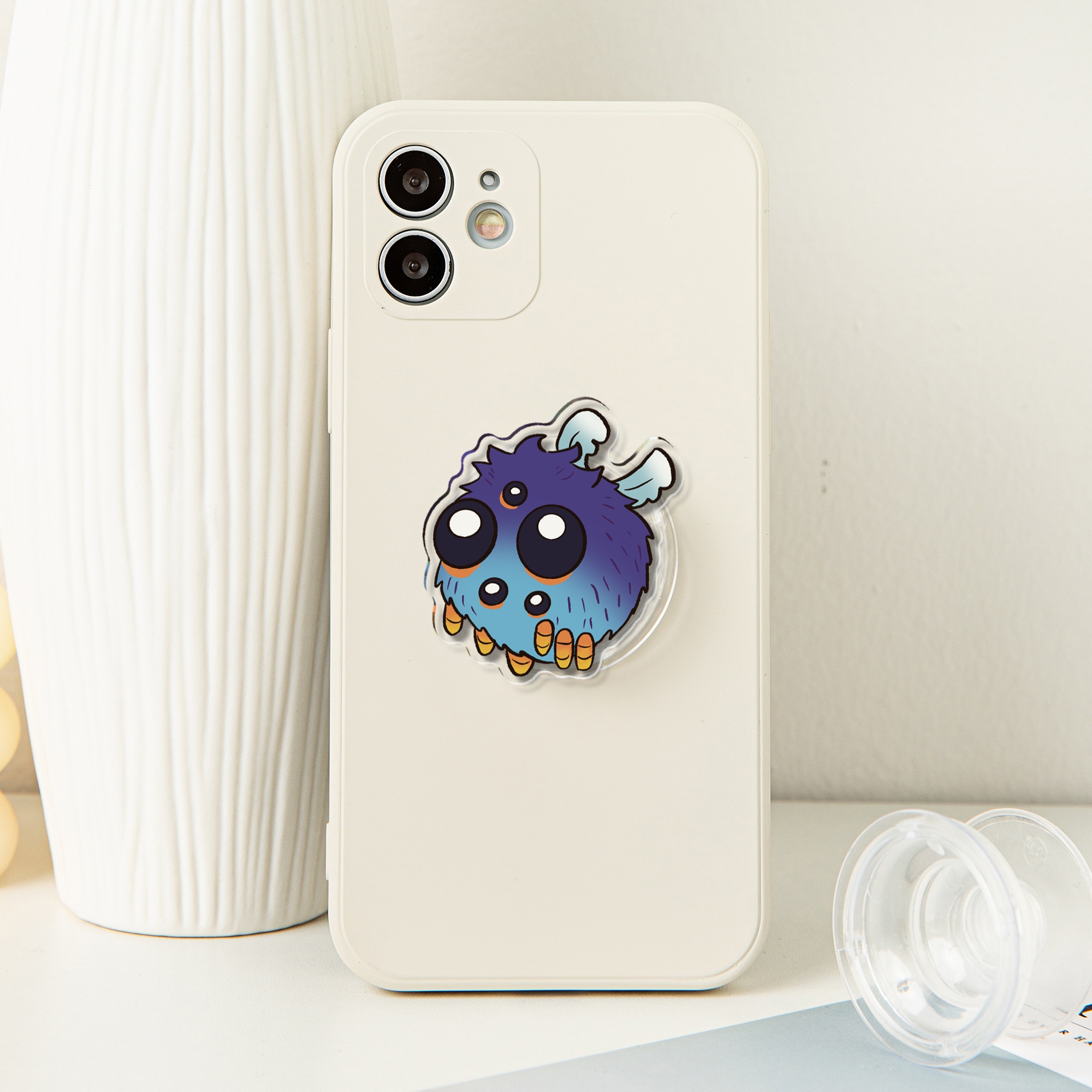 DST Critter Den Glomglom Phone Pop Socket - 1.96"(50mm), Clear