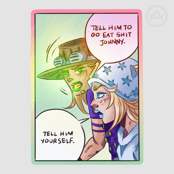Johnny & Gyro (JJBA SBR) Rainbow Die Cut Sticker
