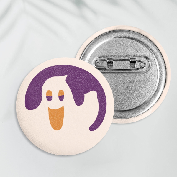Ghost Sugar Cookie Plush Button Badges