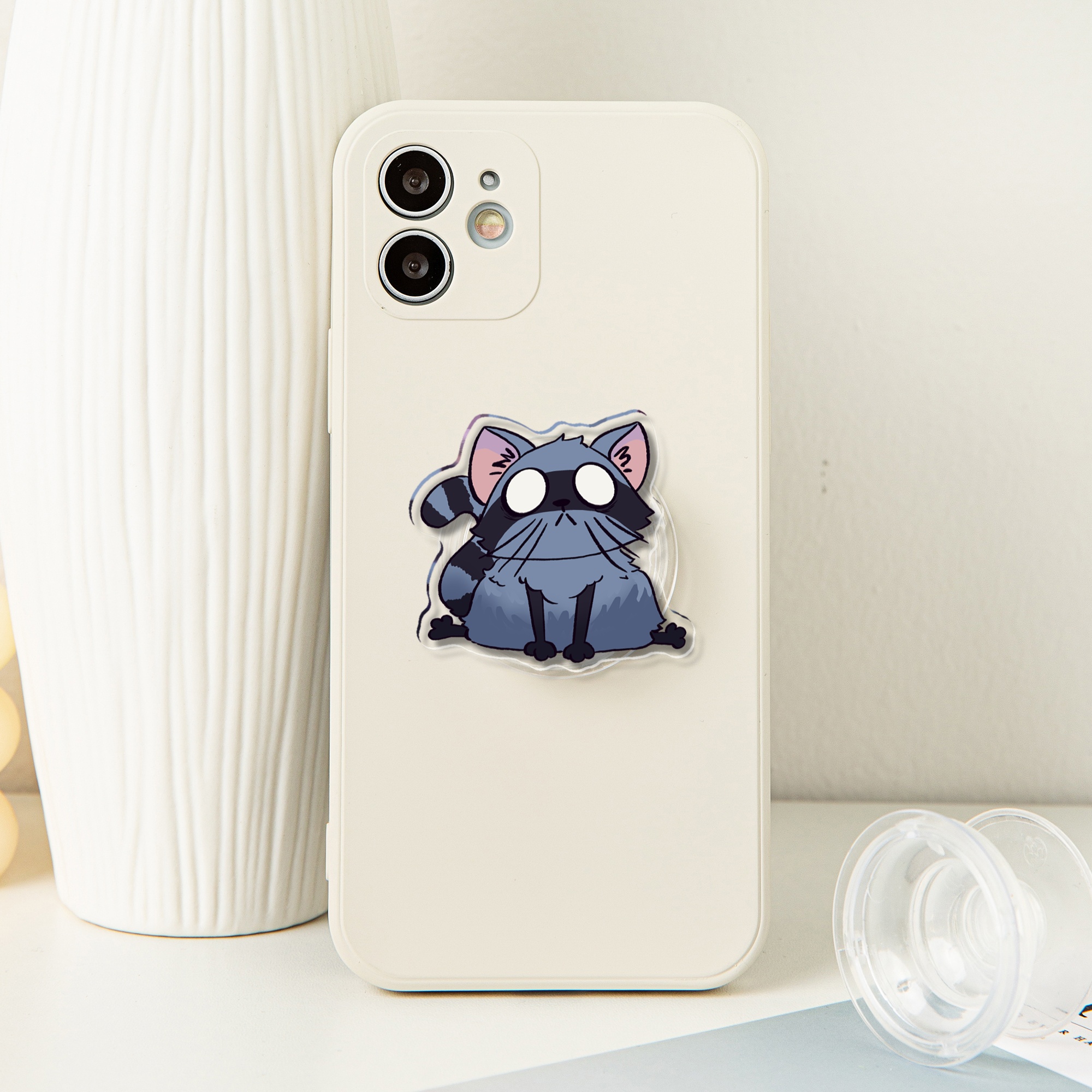 DST Critter Den KittyKit Phone Pop Socket - 1.96"(50mm), Clear