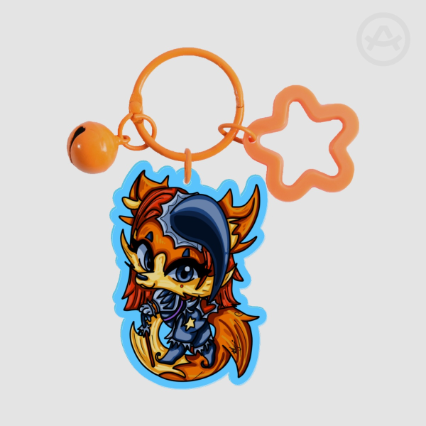 Clear Acrylic Jester Fox Keychains