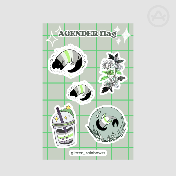 Agender Pride - Stickers Sheet