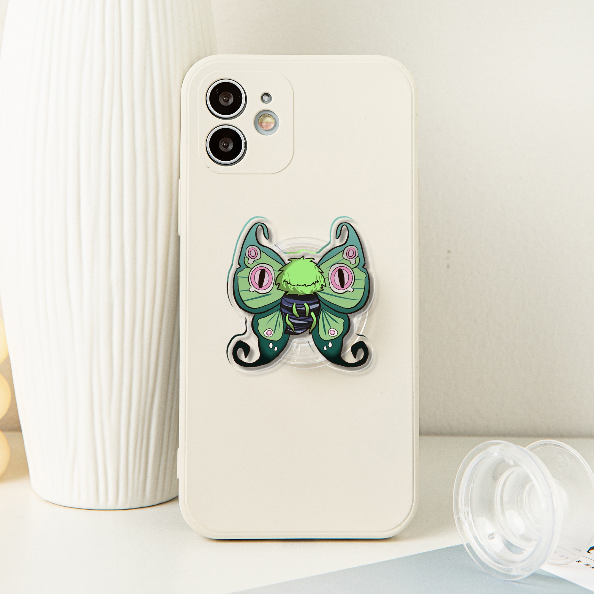 DST Critter Den Mothling Phone Pop Socket - 1.96"(50mm), Clear