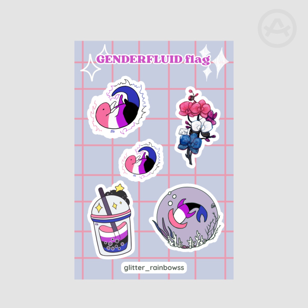 Genderfluid Pride - Stickers Sheet