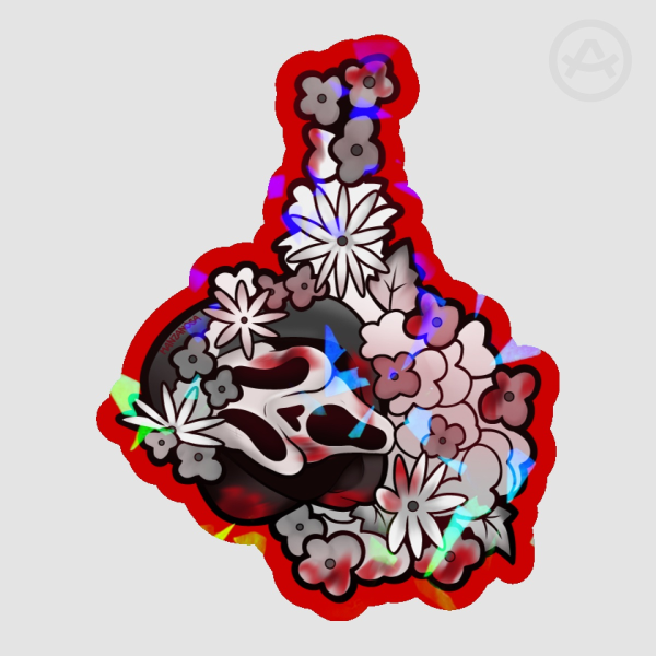 Daisy Chained Ghostface Sticker - Greyscale