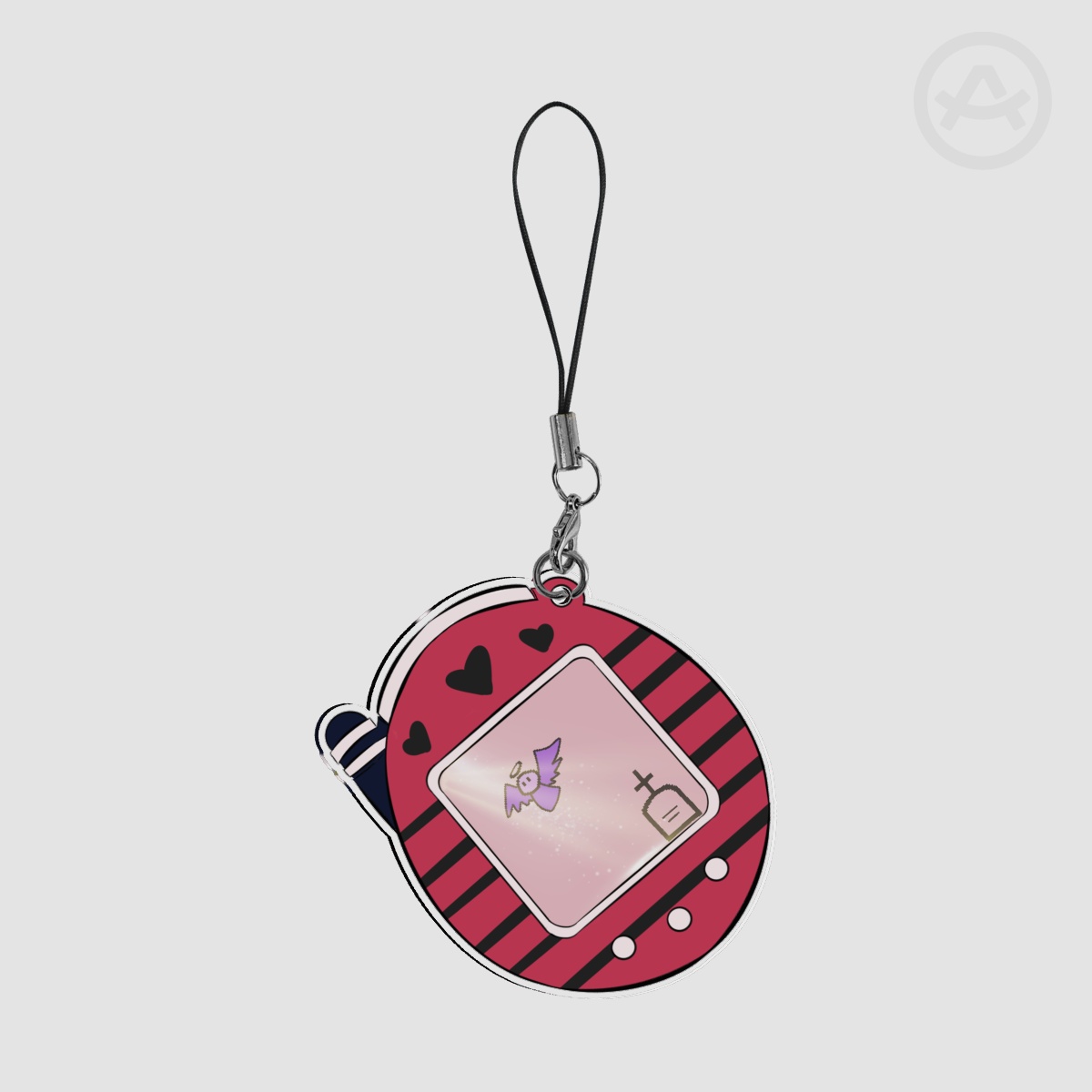 Velvette RIP Acrylic Tamagotchi Keychain