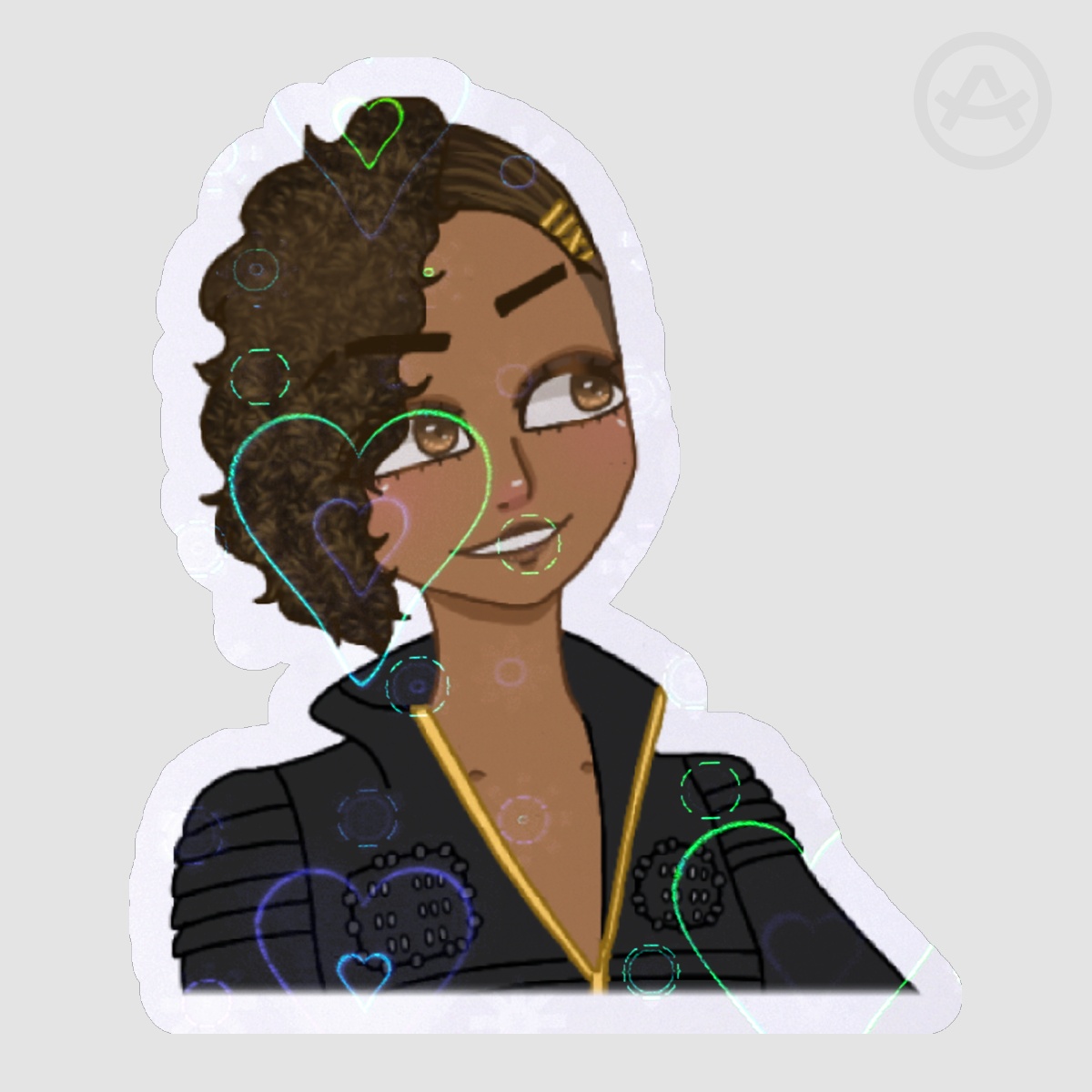 Bobby Pinn Date Everything halo heart sticker