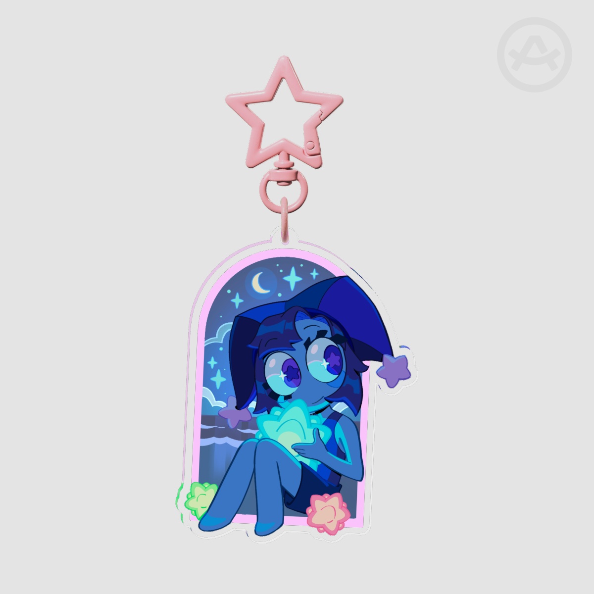 Beach Stargazer Pomni Acrylic Keychain