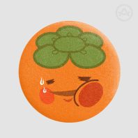 PEACHDOG - IT'S PERSIMMON! PLUSH BADGE (5.8cm plush pin-back badge)