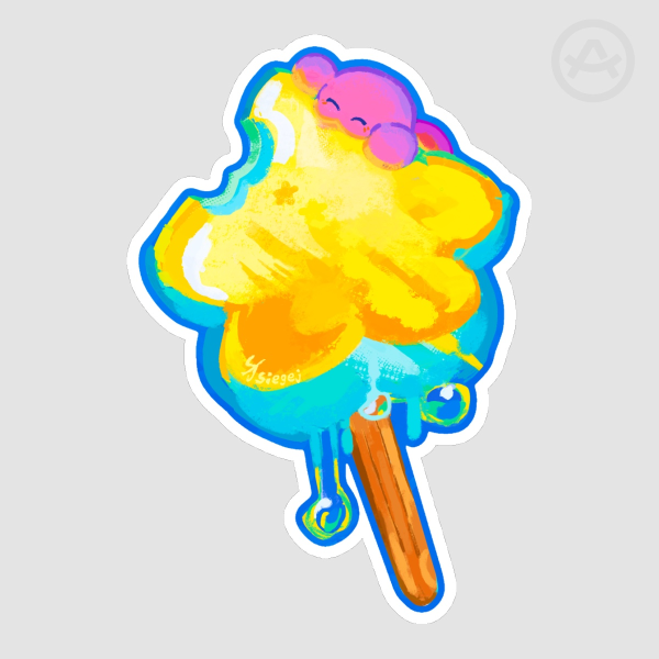 Kirby Popsicle Die Cut Sticker