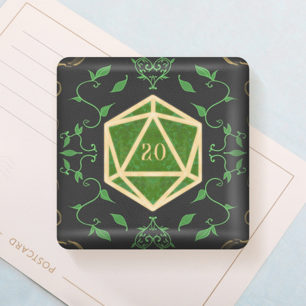 DnD D20 Druid Rectangular PU Badges - 2.28"(58mm)