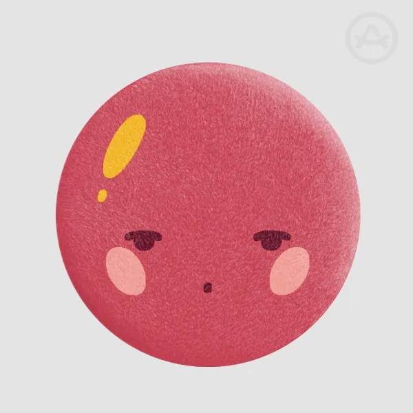 PEACHDOG - MOEMAGRANATE PLUSH BADGE (5.8cm plush pin-back badge)