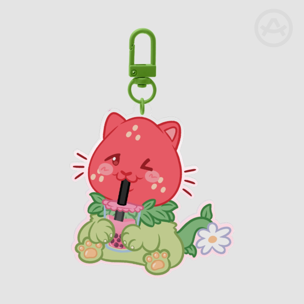 Pawberry Boba Keychain