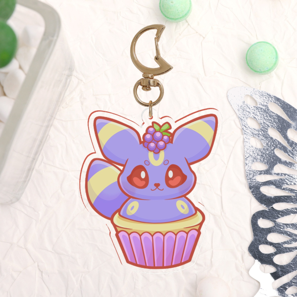 Umbreon Cupcake Keychain