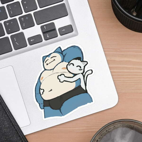 Snorlax Hug - Die Cut Stickers