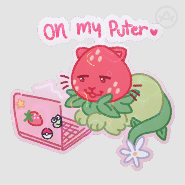 On My Puter Sticker