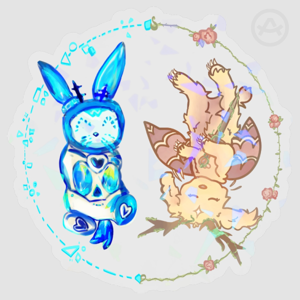 Sci-Fi and Fantasy Bunnies - Opposites Attract Collab Clear Die Cut Sticker