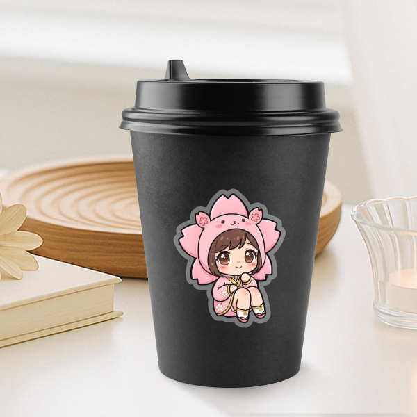 Sakura with Bear Ears - Vinyl Sticker