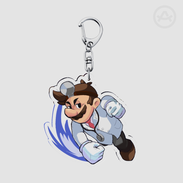 Dr. Mario Clear Acrylic Keychain