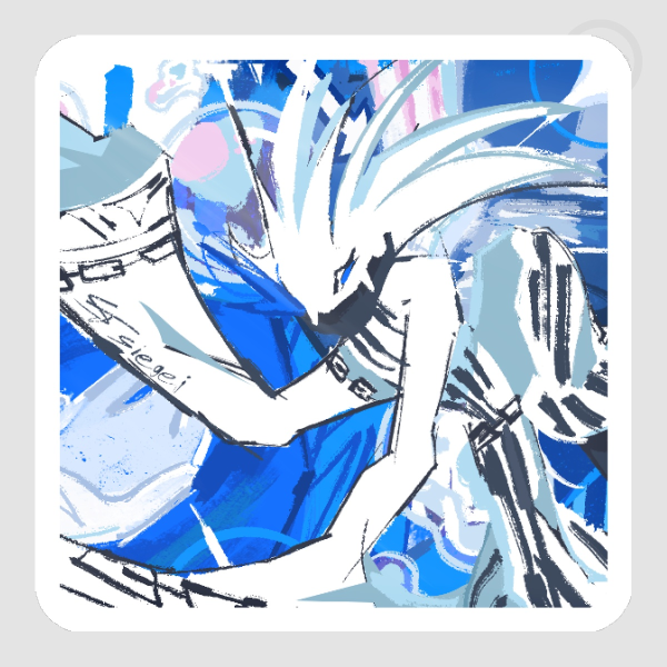 Blue, Black & White Sticker