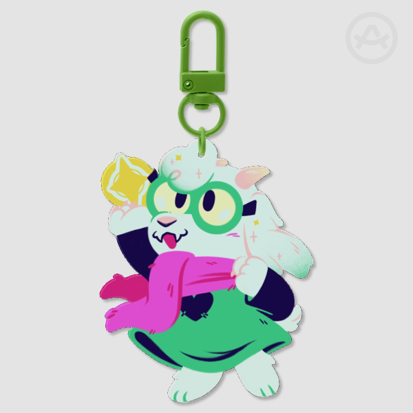 Ralsei 2.5in Full Bleed Wood Keychain