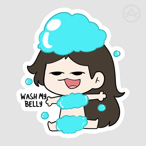 Wash My Belly Sticker