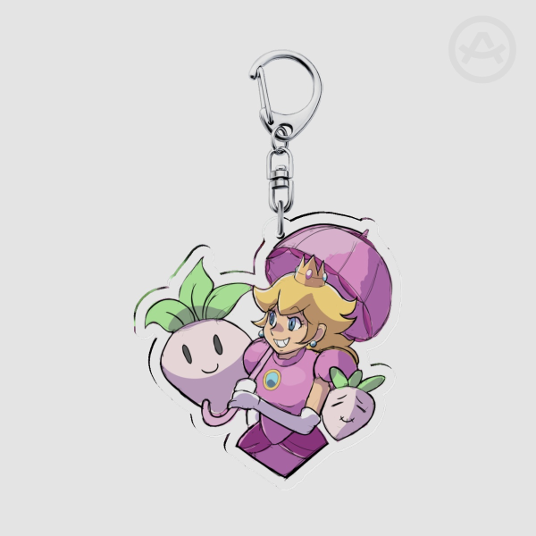 Princess Peach Clear Acrylic Keychain