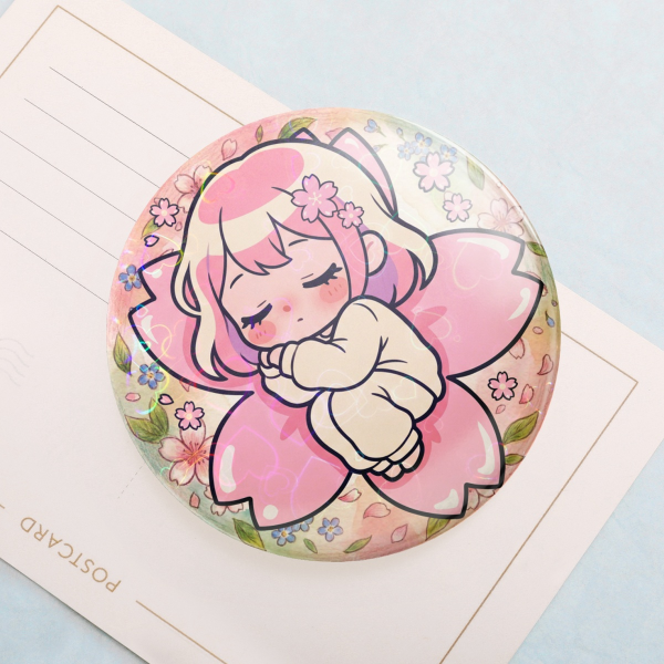 Sakura Dreamy Round Badge Pin