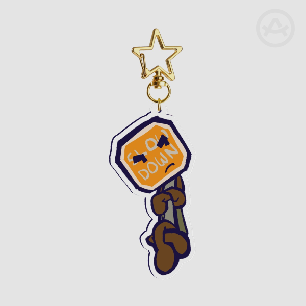 Slow Down Sign Interdimensional --- Classic Acrylic Keychain