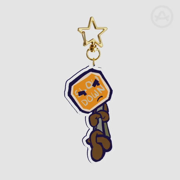 Slow Down Sign Interdimensional --- Classic Acrylic Keychain