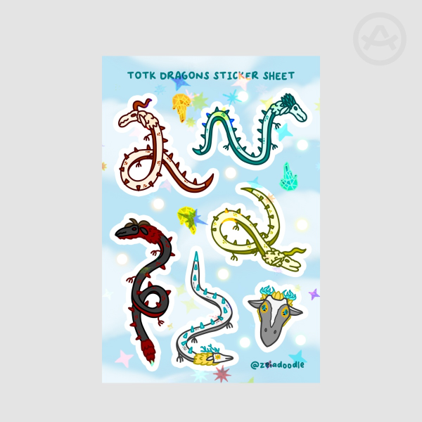 Tears of the Kingdom Dragons Sticker Sheet