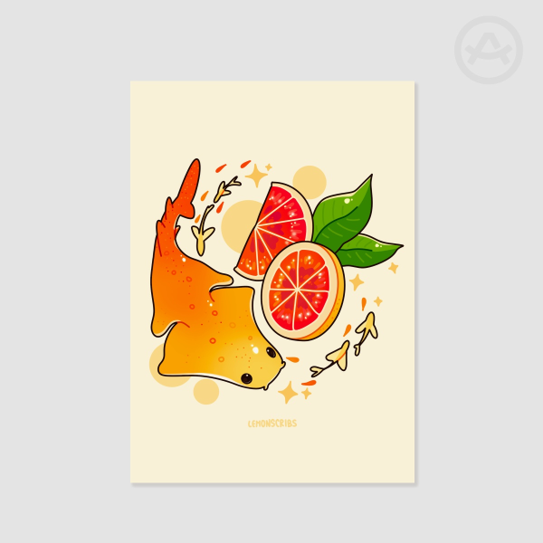 Grapefruit Angel Shark Print