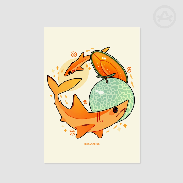 Melon Mako Shark Print