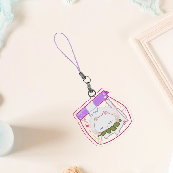 Clear Acrylic Keychains (3cm)- White broccoli