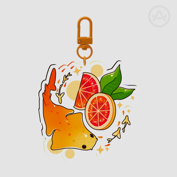 Grapefruit Angel Shark Keychain