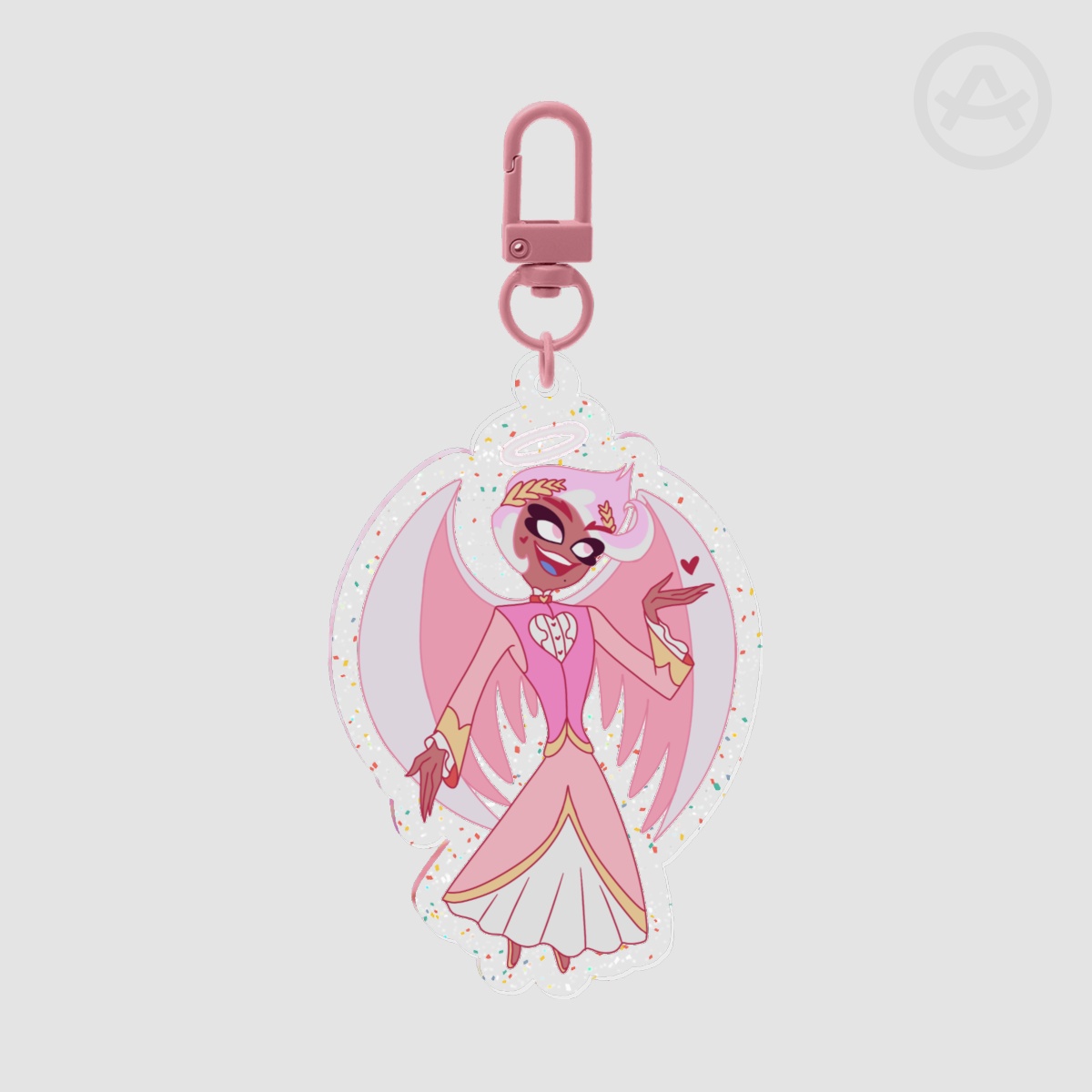 Saint Valentine Glitter Acrylic Keychain