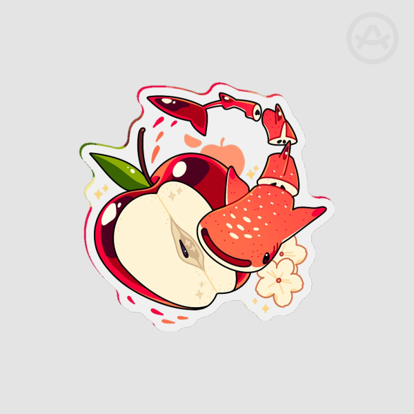 Red Apple Whale Shark Fridge Magnet - 1.96""(50mm)