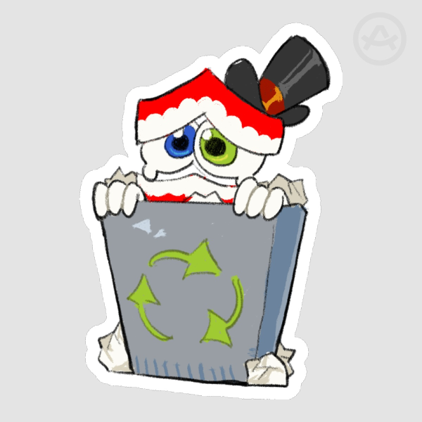 Trash Bin Caine Sticker Alt.